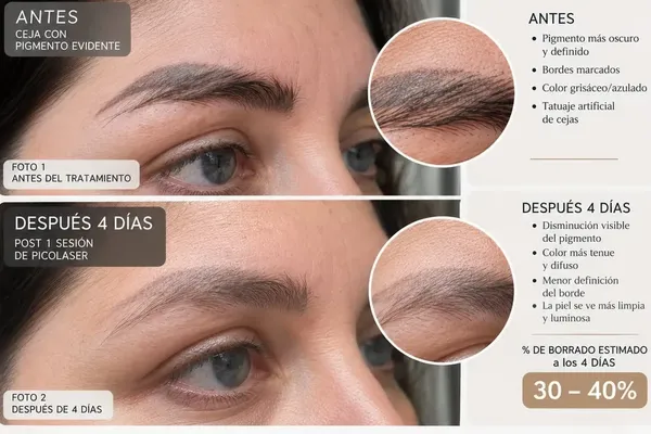 Borrado de cejas con Picolaser en Maipú: antes y después de una sesión
